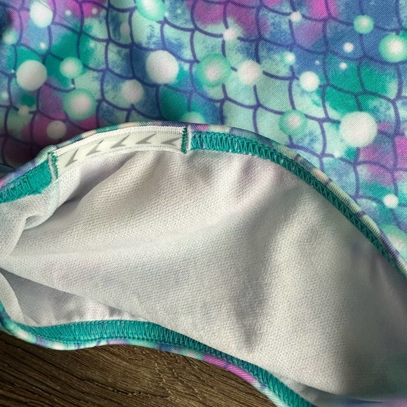 Girls SPEEDO Mermaid 1pc Swimsuit M Blue Green - Picture 4 of 8